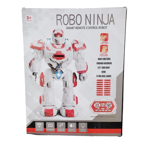 Robo Ninja Smart Remote Control Robot with Flying Disk Launcher Gesture Sensing - Picture 2 of 5